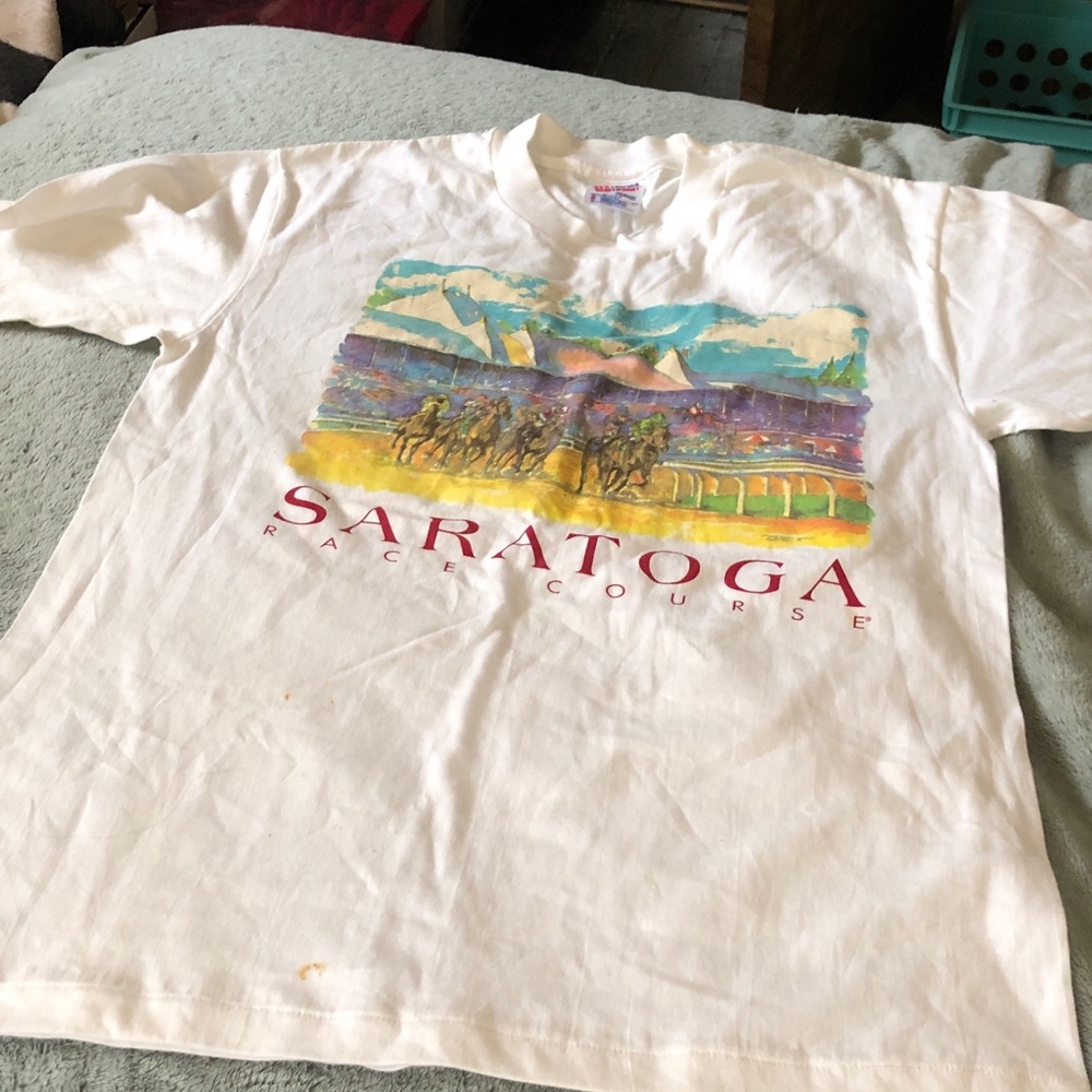 Hanes White Kids Graphic Tee with Multi-Color Racing Print unisex